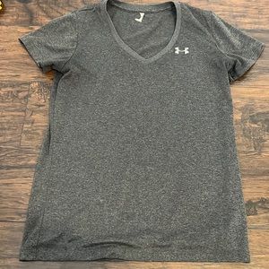Gray under armour v neck t shirt